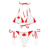 Bikini drapeau canada cordon recyclé orné impression all over