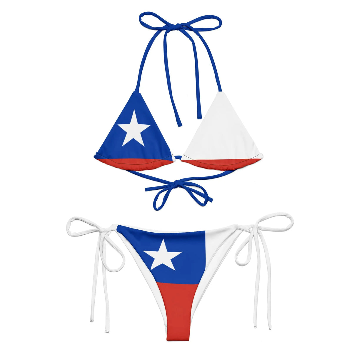 Bikini drapeau chili à cordon recyclé orné confortable