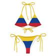 Bikini drapeau colombie à cordon recyclé orné confortable