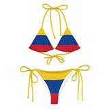 Bikini drapeau colombie à cordon recyclé orné confortable