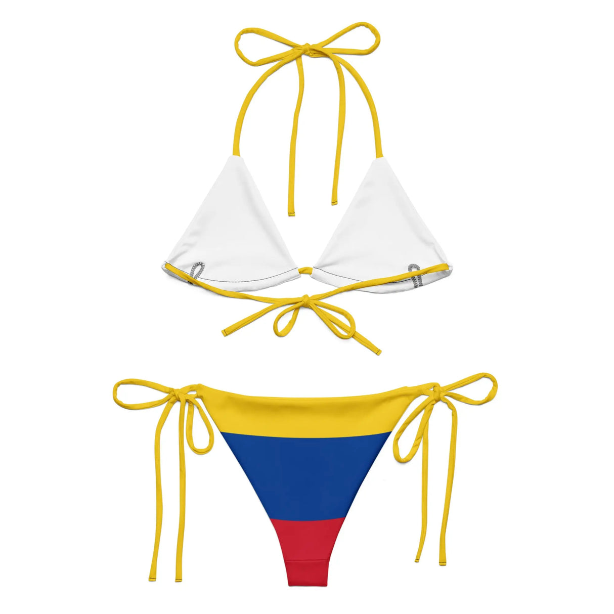 Bikini drapeau colombie à cordon recyclé orné confortable