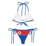 Bikini drapeau corée du nord cordon recyclé orné confortable