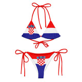 Bikini drapeau croatie cordon recyclé orné anti uv