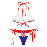 Bikini drapeau croatie cordon recyclé orné anti uv