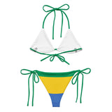 Bikini drapeau gabon à cordon recyclé orné confortable