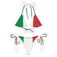 Bikini drapeau italie cordon recyclé orné confortable