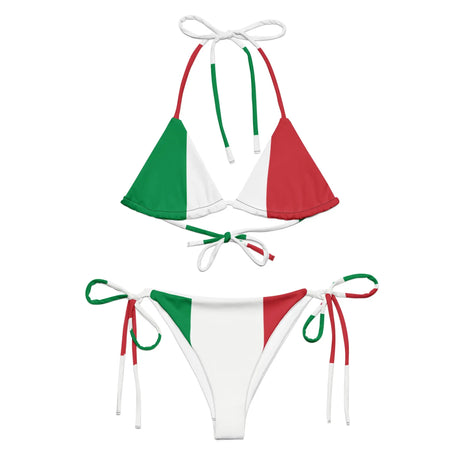 Bikini drapeau italie cordon recyclé orné confortable