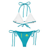 Bikini drapeau kazakhstan cordon recyclé impression all over