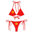 Bikini drapeau kirghizistan en tissu recyclé confortable