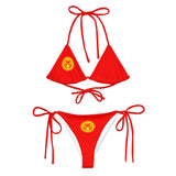 Bikini drapeau kirghizistan en tissu recyclé confortable