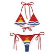 Bikini drapeau kiribati à cordon recyclé orné confortable