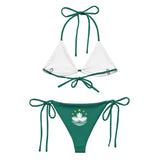 Bikini drapeau macao cordon recyclé orné impression all over
