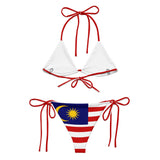 Bikini drapeau malaisie cordon recyclé orné confort uv