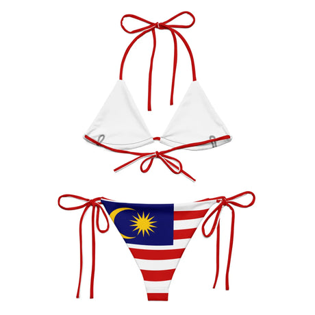 Bikini drapeau malaisie cordon recyclé orné confort uv
