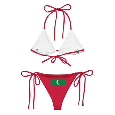 Bikini drapeau maldives à cordon recyclé orné confortable