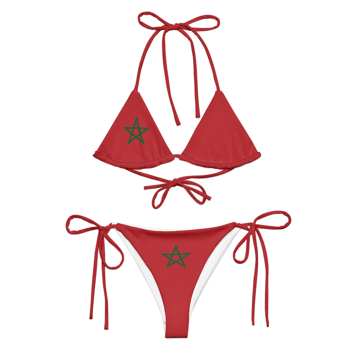 Bikini drapeau maroc en tissu recyclé impression all over
