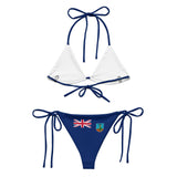Bikini drapeau montserrat cordon recyclé orné impression all over