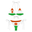 Bikini drapeau niger à cordon recyclé orné confortable