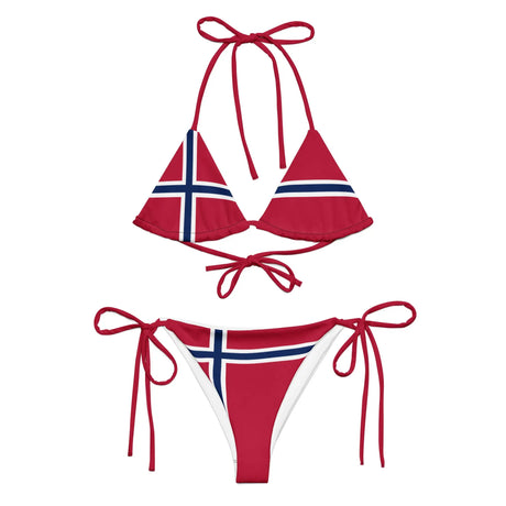Bikini drapeau norvège cordon recyclé orné confortable