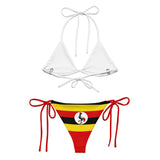 Bikini drapeau ouganda cordon recyclé impression all over