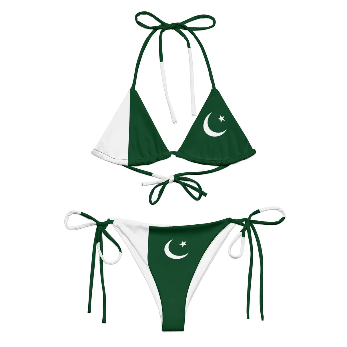 Bikini drapeau pakistan à cordon recyclé impression durable