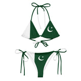 Bikini drapeau pakistan à cordon recyclé impression durable