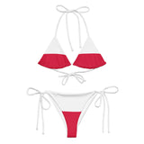 Bikini drapeau pologne à cordon recyclé orné confortable
