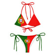 Bikini drapeau portugal à cordon recyclé et protection uv
