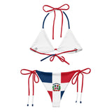 Bikini drapeau république dominicaine cordon recyclé orné
