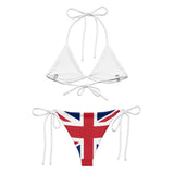 Bikini drapeau royaume-uni cordon recyclé orné confort