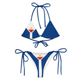 Bikini drapeau saint-martin cordon recyclé orné confortable