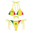 Bikini drapeau sénégal à cordon recyclé orné ajustable