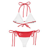 Bikini drapeau singapour cordon recyclé impression all over