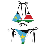 Bikini drapeau soudan du sud à cordon recyclé orné