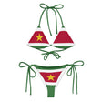 Bikini drapeau suriname à cordon recyclé orné confort