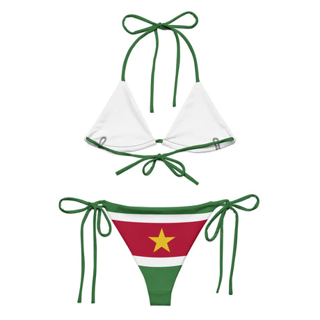 Bikini drapeau suriname à cordon recyclé orné confort