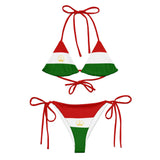 Bikini drapeau tadjikistan à cordon recyclé orné