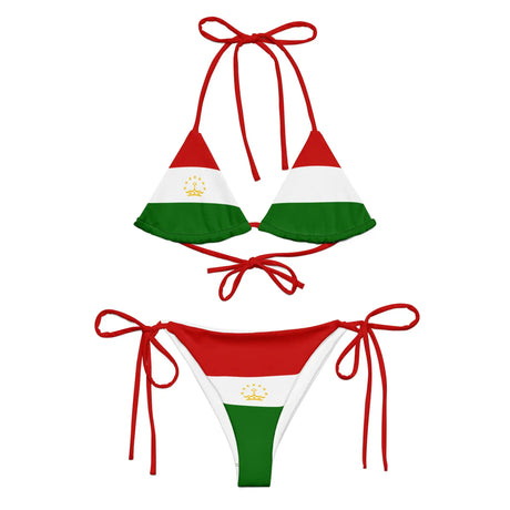 Bikini drapeau tadjikistan à cordon recyclé orné