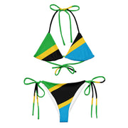 Bikini drapeau tanzanie cordon recyclé impression all over