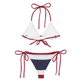 Bikini drapeau thaïlande à cordon recyclé orné durable
