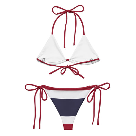 Bikini drapeau thaïlande à cordon recyclé orné durable