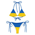 Bikini drapeau ukraine cordon recyclé orné confort uv