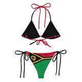 Bikini drapeau vanuatu cordon recyclé impression all over