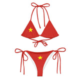 Bikini drapeau viêt nam cordon recyclé orné confort