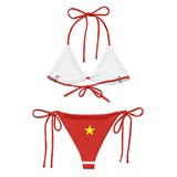 Bikini drapeau viêt nam cordon recyclé orné confort