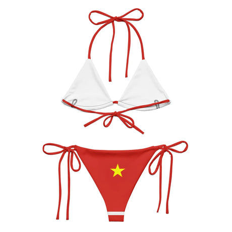 Bikini drapeau viêt nam cordon recyclé orné confort