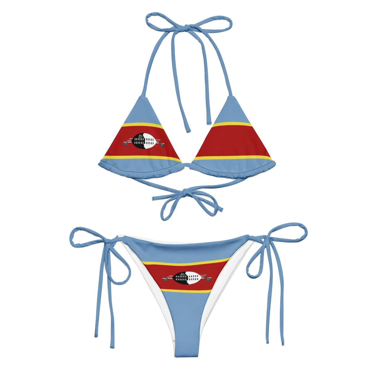 Bikini femme eswatini cordon recyclé orné impression all over