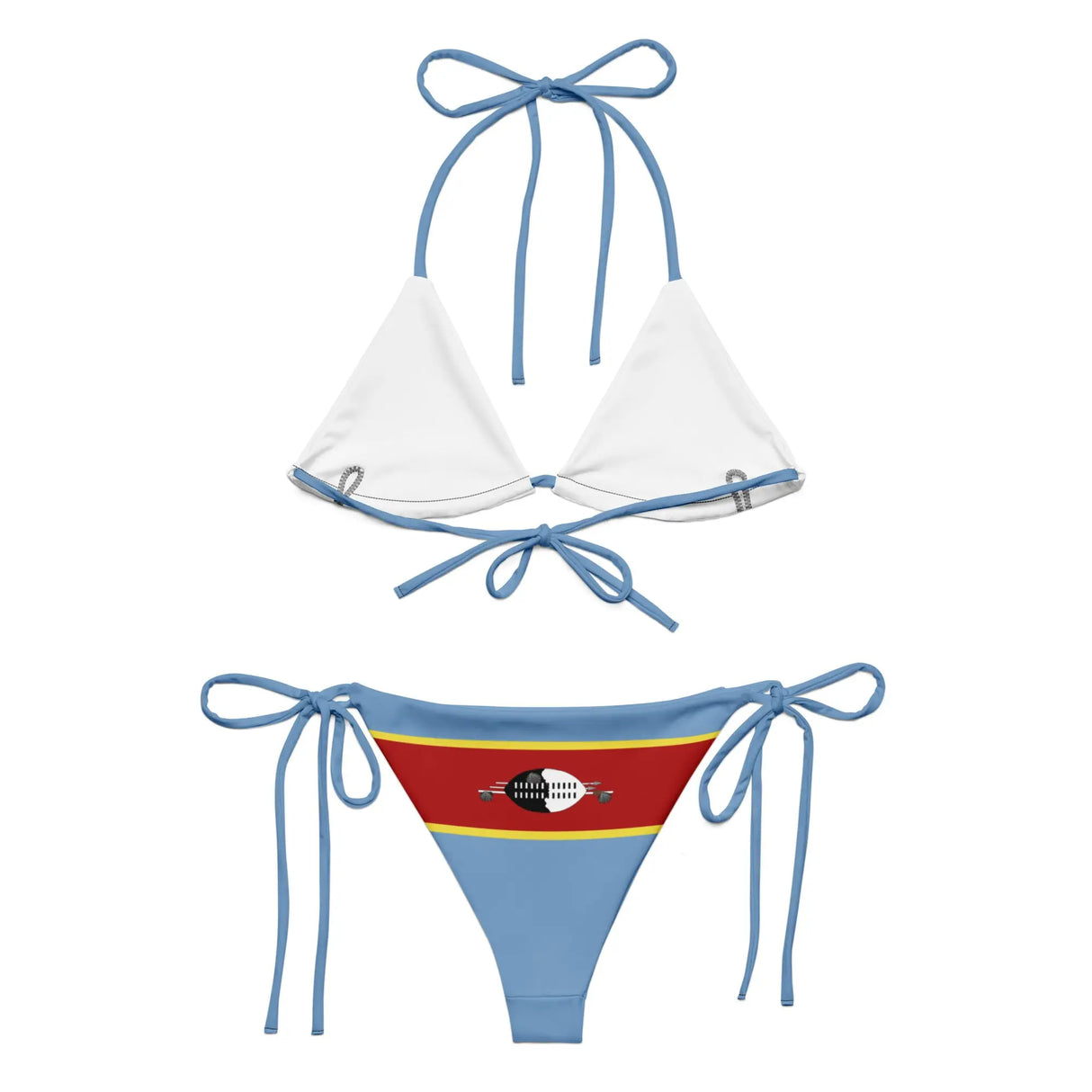 Bikini femme eswatini cordon recyclé orné impression all over