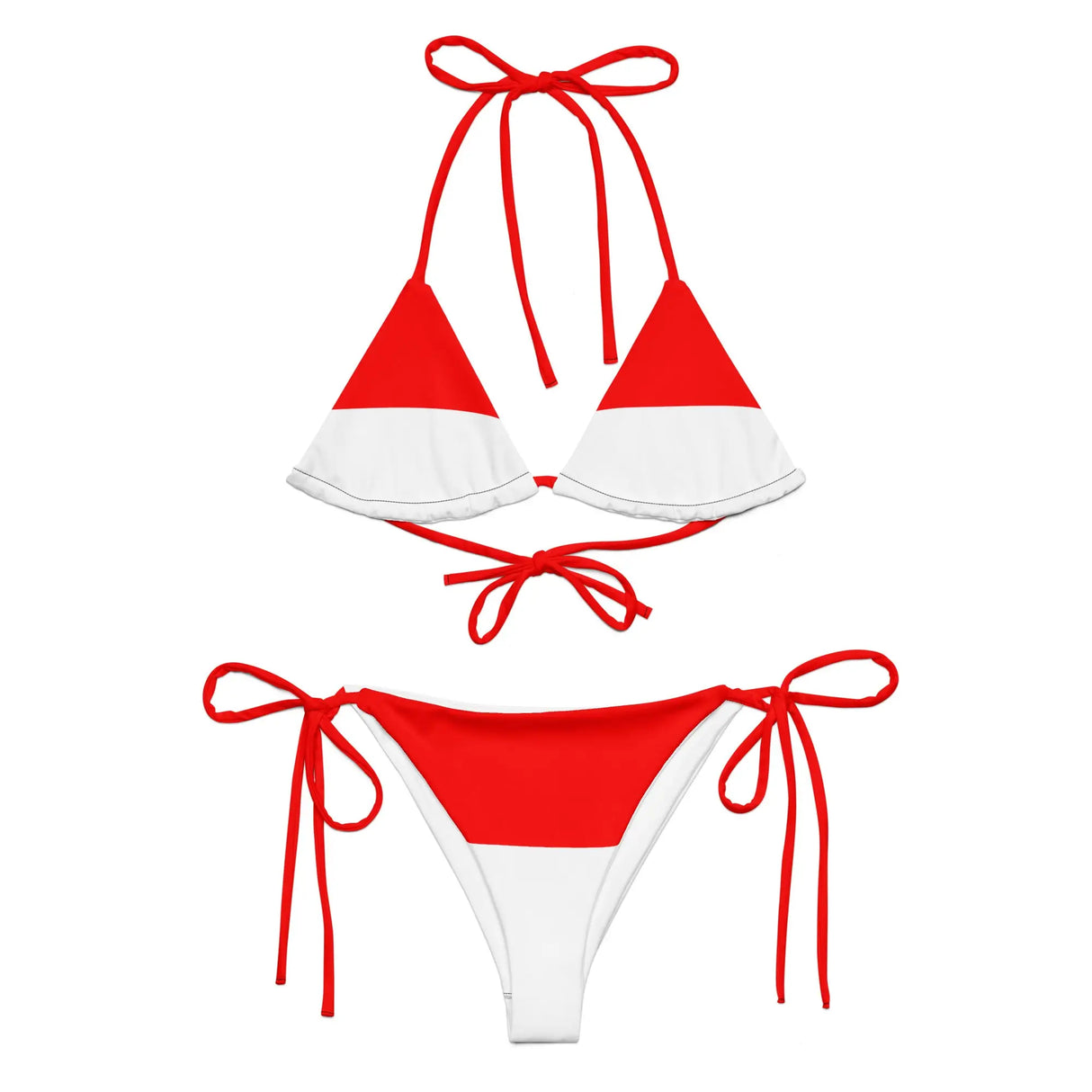 Bikini femme indonésie cordon recyclé imprimé intégral