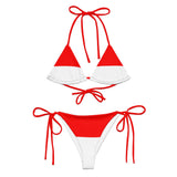Bikini femme indonésie cordon recyclé imprimé intégral
